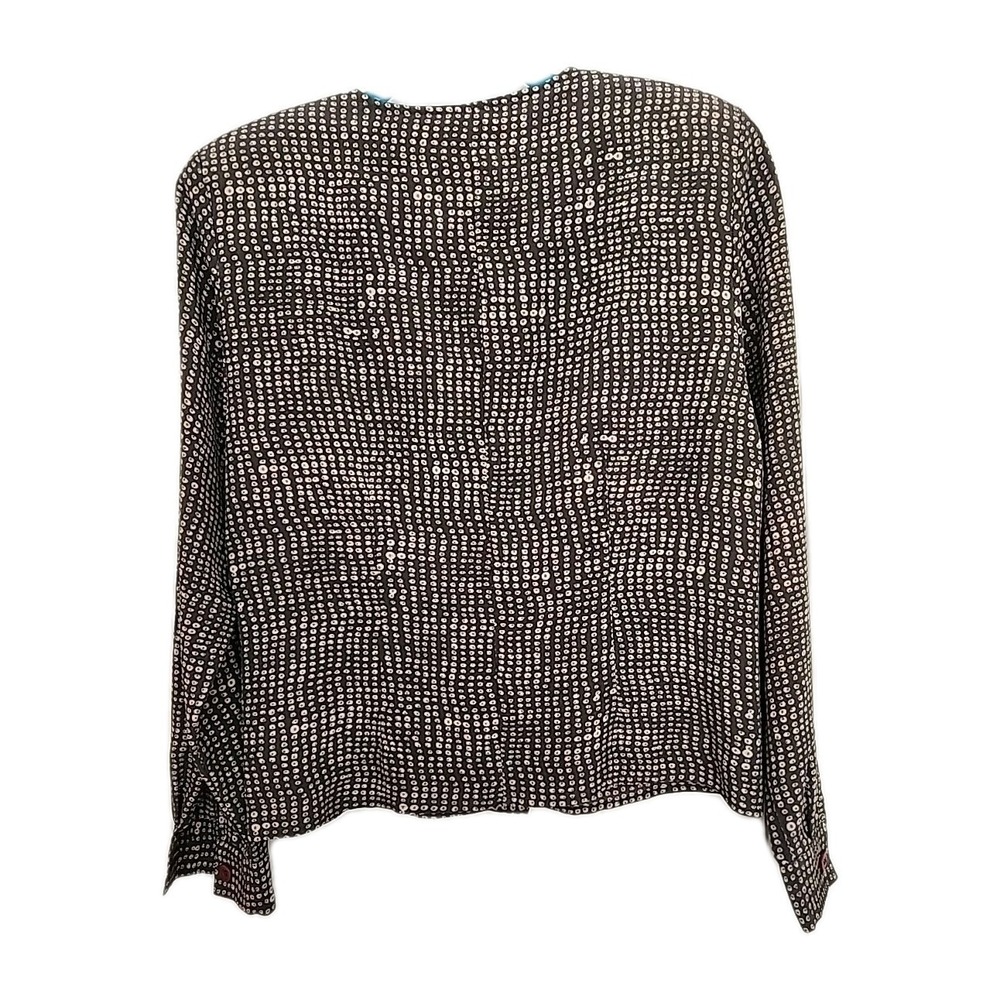 Vintage La Chine by Galinda Wang Womens 4 Chiffon Gray/Tan Long Sleeve Chic EUC - Picture 2 of 9